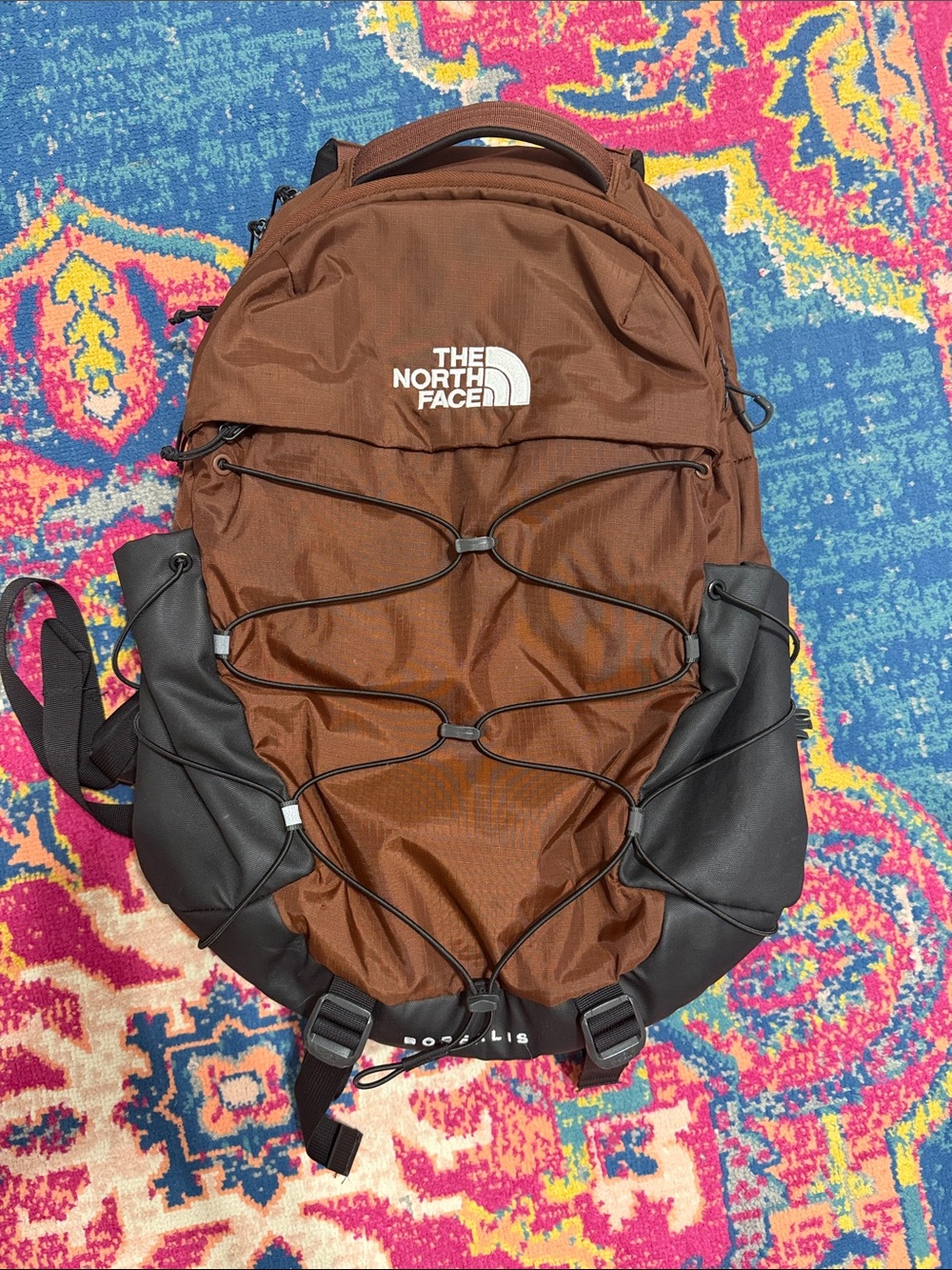 The North Face Borealis Brown and Black Backpack with Front Bungee